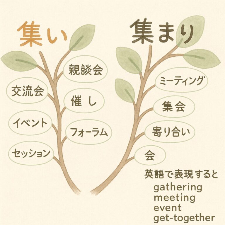 「集い」と「集まり」の違いと使い方まとめ|例文・言い換え・選び方も解説 | 知ってると後がラクになる!暮らしのアトラク知恵カフェ